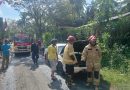 Mobil Ford Laser Terbakar di Sumberrejo, Damkar Banyuwangi Bergerak Cepat